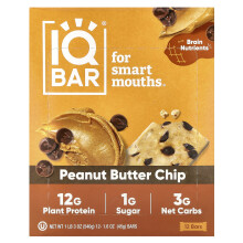 IQBAR, Bar di Proteine Vegetali, Chip di Burro di Arachidi, 12 Bar, 1.6 oz (45 g) Ogni