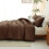 King Size Brown Comforter Set, 3-Pc Breathable Quilted Bedding with Down Alternative Comforter & 2 Pillowcases 5