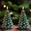 Grønt LED flammeløst juletræslys 21 cm 4