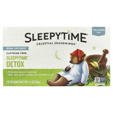 Celestial Seasonings, Sleepytime Detoks, Wellness Tea, Caffeine Free, 20 Tea Bags, 1.2 oz (35 g)