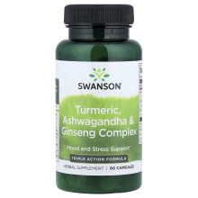 Swanson, Ingwer, Ashwagandha & Ginseng-Komplex, 60 Kapseln