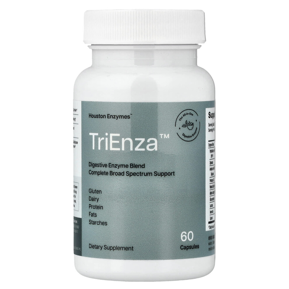 Houston Enzymes , Trienza, Enzyme For Digestive Intolerances, 60 Capsules