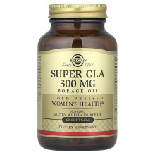 Solgar, Super GLA, Borage Olie, Vrouwen Gezondheid, 300 mg, 60 Zachte Capsules