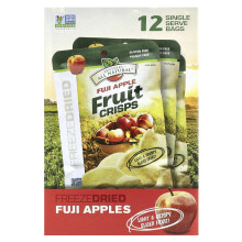 Brothers-All-Natural, Frukt Crisps, Fuji Äpple, 12 Enstaka-Servingspåsar, 0.35 oz (10 g) Varje