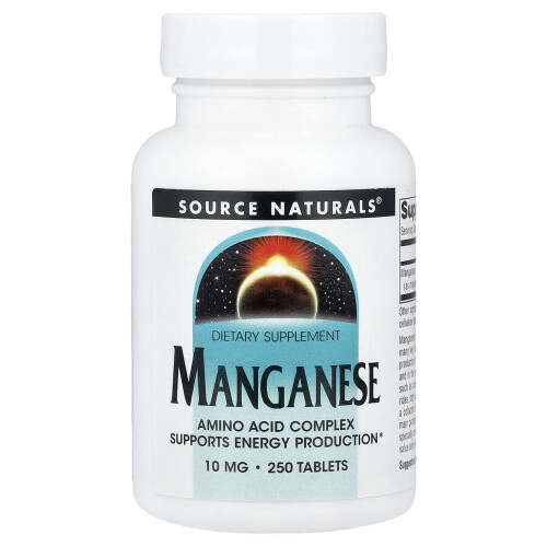 Source Naturals, Μάνγανες, 10 mg, 250 Τάμπλετ