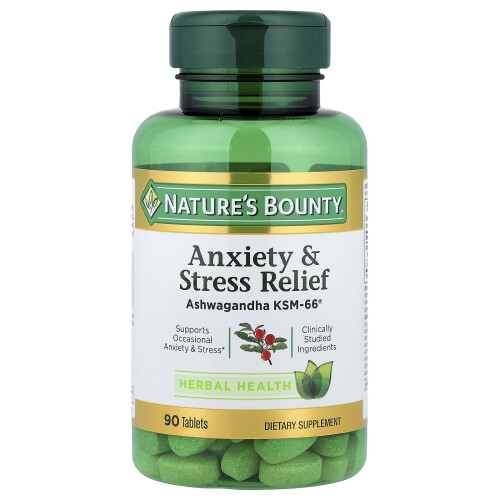 Nature's Bounty, Alívio de Ansiedade e Estresse, 90 Comprimidos