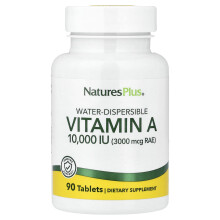 NaturesPlus, Vitamina A Dispersibilă în Apă, 90 Tablete