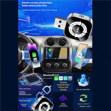 4in1 Wireless Carplay Adapter AI Box Airplay/Mirror Link/Carplay/Android Auto USB Dongle Wired Carplay to Wireless B