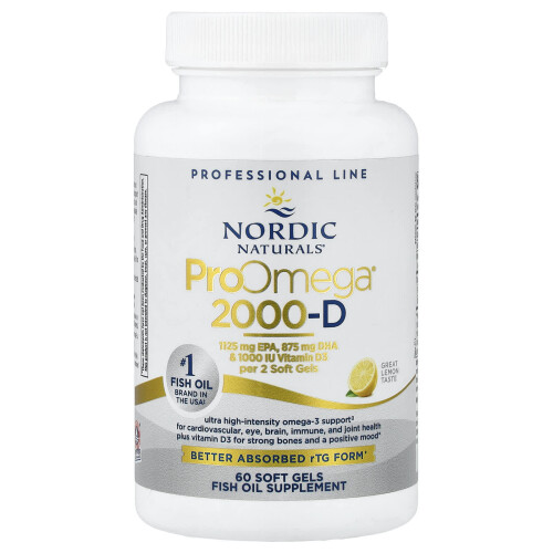 Nordic Naturals ProOmega 2000-D, 1250 mg, 60 Gelatinas Suaves