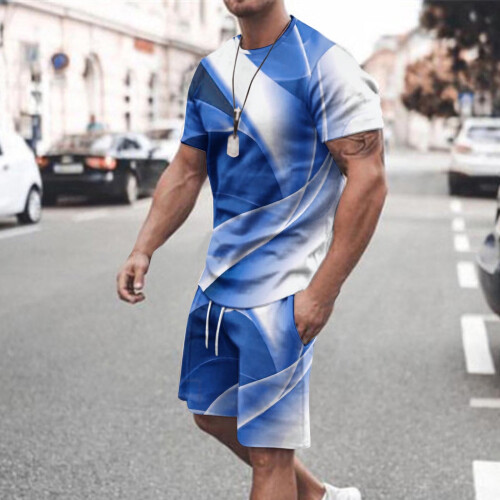Φόρμες για άνδρες Σετ Joggers Casual T-shirt Καλοκαιρινό Αθλητικό Στρογγυλή Λαιμόκοψη 1
