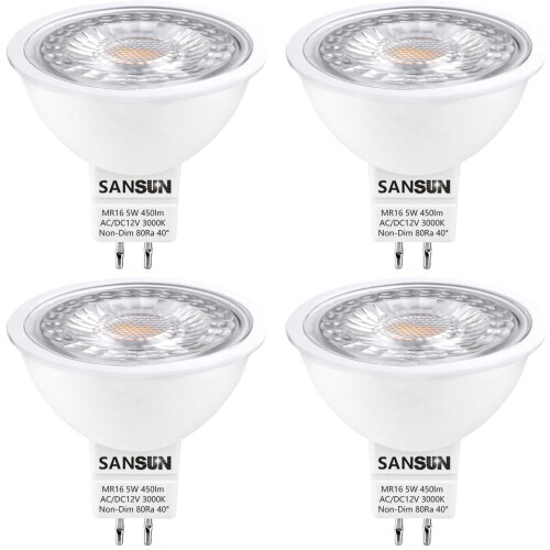 Λαμπτήρες Προβολέα MR16LED 5W GU5.3 12V Απαλό Λευκό (4 τεμάχια) 1