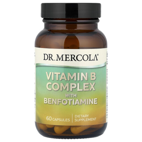 Dr. Mercola, Complexo de Vitamina B com Benfotiamina, 60 Cápsulas