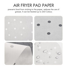 100Pcs Air Fryer Parchment Paper Perforated Unbleached Square Air Fryer Liners Steaming Parchment Liner