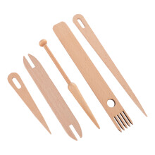 5Pcs Wood Hand Loom Stick Set Beechwood DIY Tools