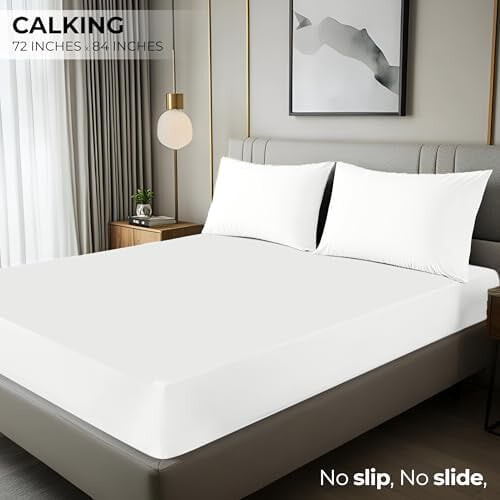 Lençol de casal tamanho King, pacote com 2 unidades, 198 x 203 cm (78 x 80 polegadas), bolso profundo de 38 cm (15 polegadas). 1