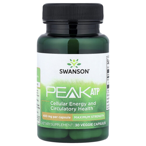 Swanson, Peak ATP, Maximum Strength, 400 mg, 30 Veggie Capsuler