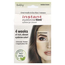 Godefroy, Tintura Instantânea de Sobrancelha, Marrom Médio, Kit de Aplicação 3