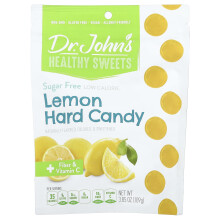 Dr. John's Healthy Sweets, Sitruunahardkaramelli, + Fibera & Vitamiini C, Sokeriton, 3.85 oz (109 g)