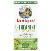 MaryRuth's, L-Theanine Vloeibare Druppels, Limoen Limoen, 200 mg, 2 fl oz (60 ml)