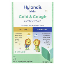Hyland's Naturals, Barn, Kall & Hosta Kombipack, Dag/Natt, Ålder 2-12 år, 2 Flaskor, 4 fl oz (118 ml) Varje