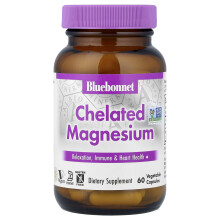 Bluebonnet Nutrition, Kötött Magnézium, 60 Növényi Kapszula (100 mg per Kapszula)