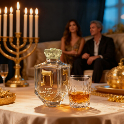 Καράφα ουίσκι Hanukkah με χρυσό χείλος 300ml 1