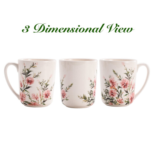 Κεραμικές κούπες Bico Pink Dandelion 16oz σετ των 4 2