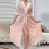 Roze damesbadjas van polyester met kanten afwerking, maat SL 2