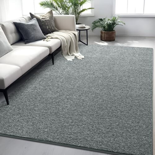 Grågrønt memory foam tæppe 12x1,8 m skridsikkert vaskbart 1
