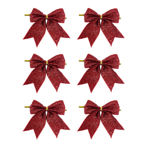 6 stuks 9 cm mini kerstboomstrikjes 2