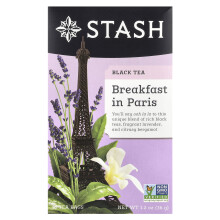 Stash Tea, Fekete Tea, Reggeli Párizsban, 18 Tea Zacskó, 1.2 oz (36 g)