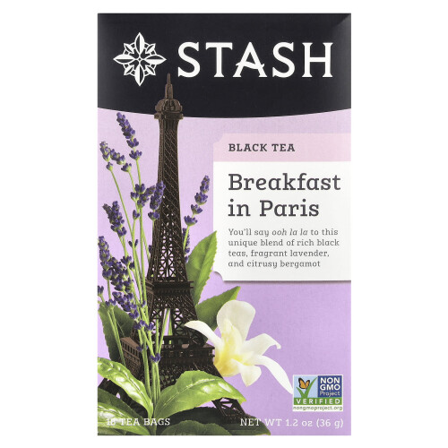 Herbata Black Tea Stash Tea, Breakfast in Paris, 18 worków, 1,2 oz (36 g)