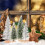 16pcs Mini Artificial Christmas Trees with Wooden Base 8