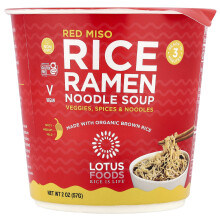 Lotus Foods, Rýžové Nudle pro Polévku, Červený Miso, 2 oz (57 g)