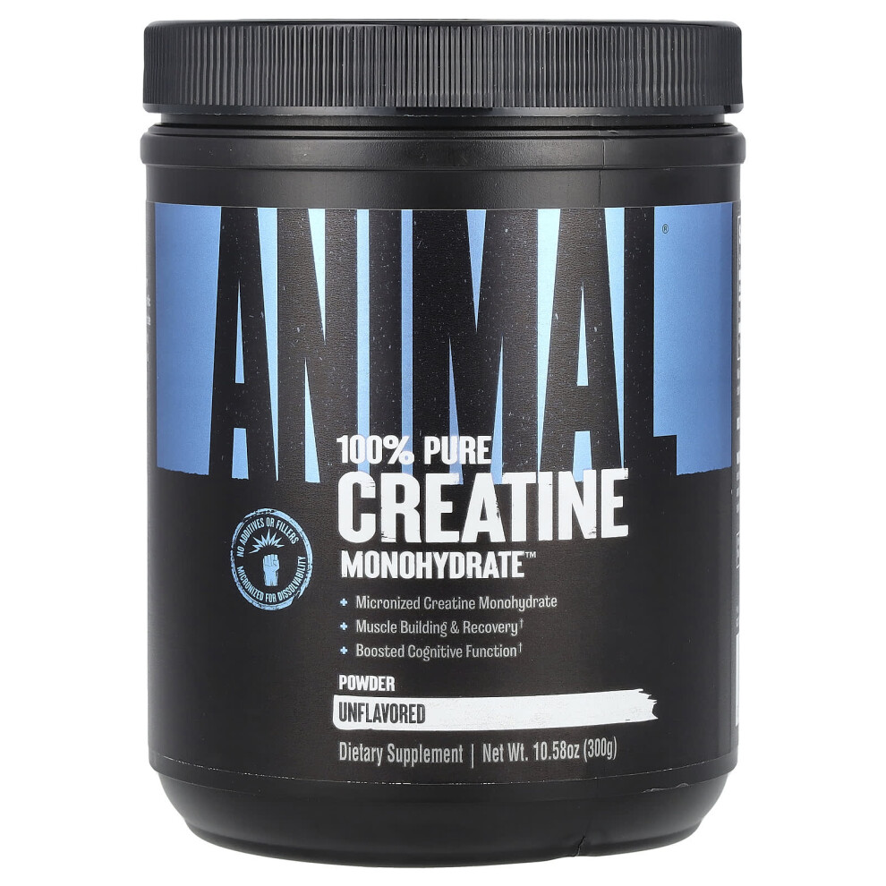 Animal , Micronized Creatine, Monohydrate Powder, Unflavored, 10.58 Oz (300 G)