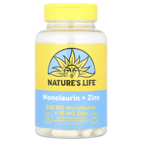 Nature's Life, Μονολαουριν + Ζινκ, 90 Vegetarian Capsules