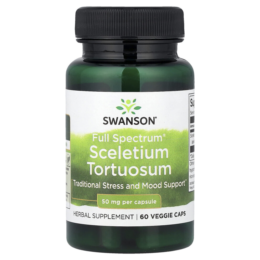 iHerb UK - Swanson Vitamins , Full Spectrum® Sceletium Tortuosum, 50 Mg, 60 Veggie Caps - Image 3