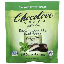Chocolove, Fülliges Dunkles Schokoladen, Minze Creme, 55% Kakaohalt, 3,5 oz (100 g)
