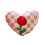Almofada decorativa bordada com rosas em formato de coração, 35x35cm 2