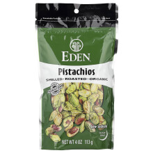 Eden Foods, Organic, Pistachios, Shelled & Roasted, Sea Salt Misted, 4 oz (113 g)