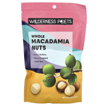 Wilderness Poets, Noci di Macadamia intere, Senza sale, 8 oz (226 g)