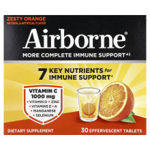 AirBorne, Immune Support Supplement, Zesty Orange, 3 buizen, 10 effervescent tabletten per buis