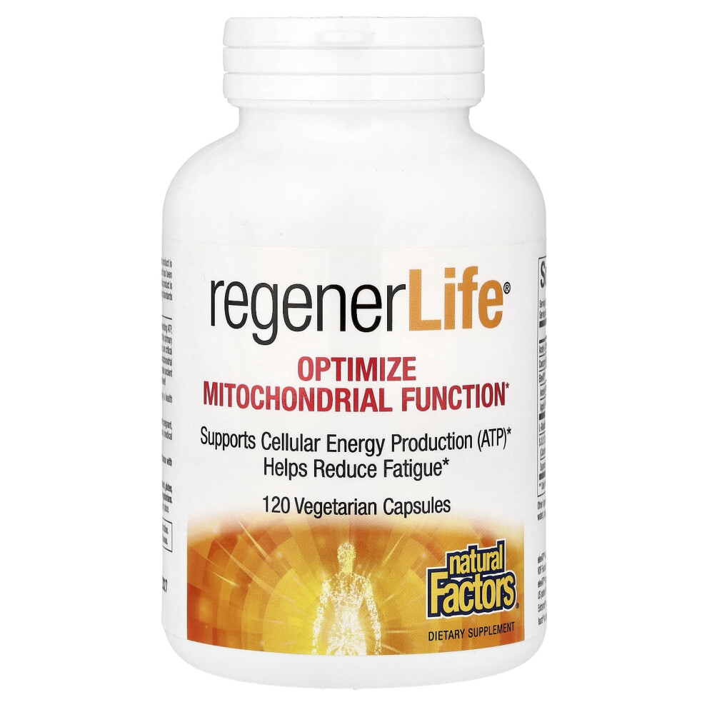 Natural Factors , Regenerlife, Optimize Mitochondrial Function, 120 Vegetarian Capsules