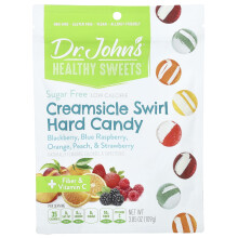 Dr. John's Healthy Sweets, Creamsicle Swirl Hard Candy, + Fiber & Vitamin C, Sugar Free, 3.85 oz (109 g)