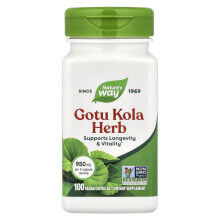 Nature's Way, Gotu Kola Herb, 950 mg, 100 Vegan Capsules (475 mg per Capsule)