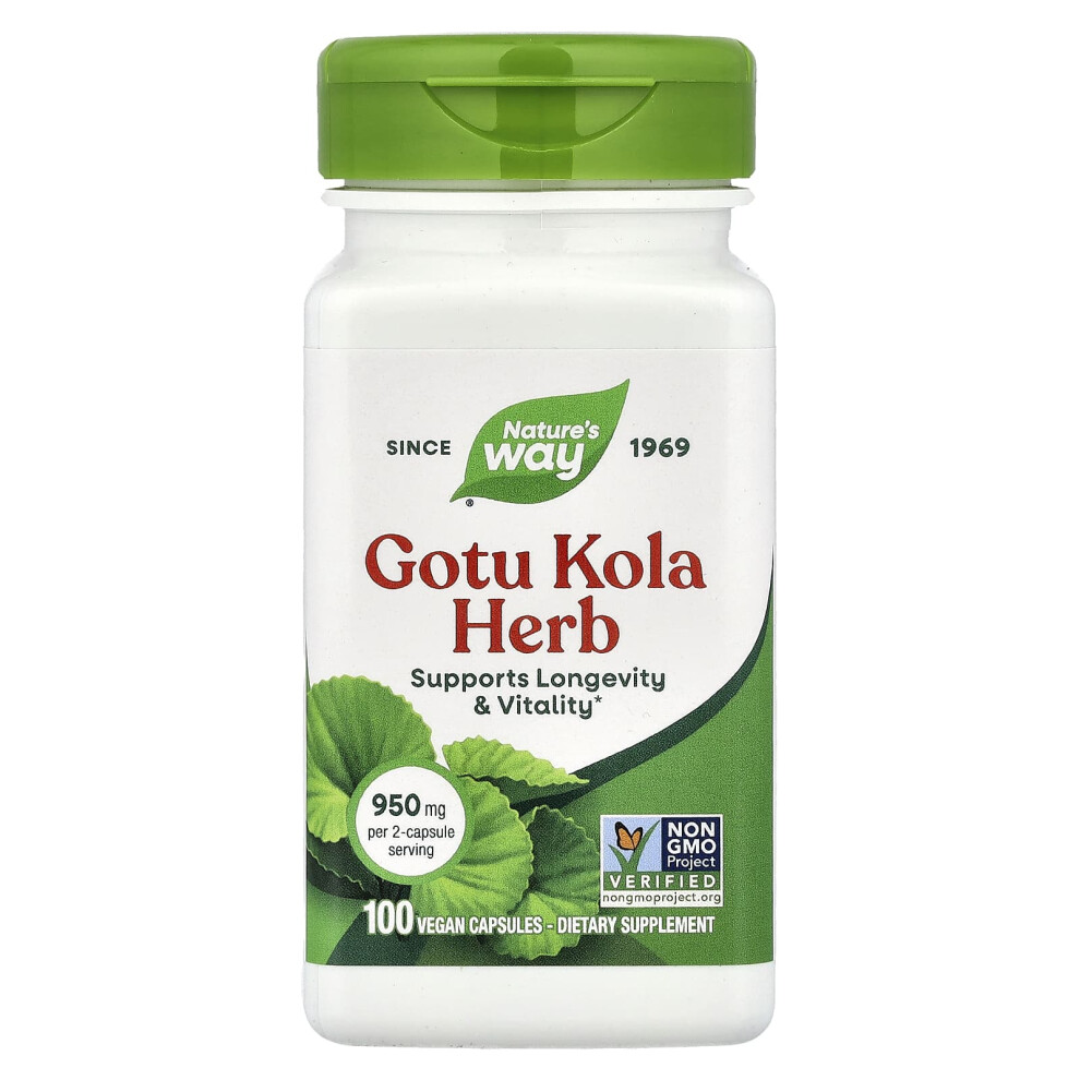 Nature's Way , Gotu Kola Herb, 950 Mg, 100 Vegan Capsules (475 Mg Per Capsule)