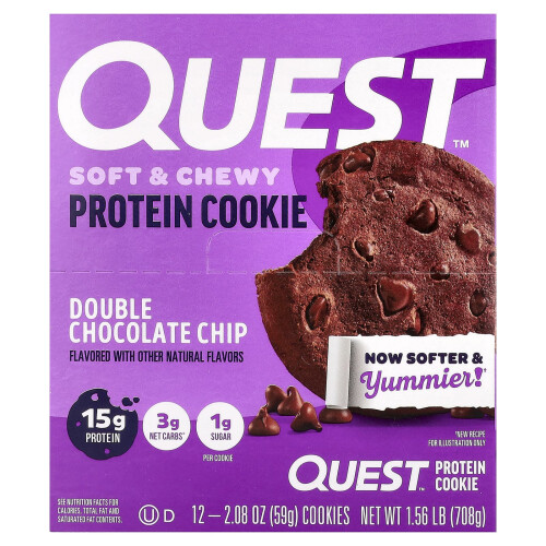 Quest Nutrition, Κρεατικό Κουραμπιέ, Δύο Καραμέλες, 12 Κουραμπιέ, 2.08 oz (59 g) Each