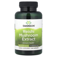 Swanson, Reishi Gomba Extraktum, Standardizált, 500 mg, 90 Kapszula