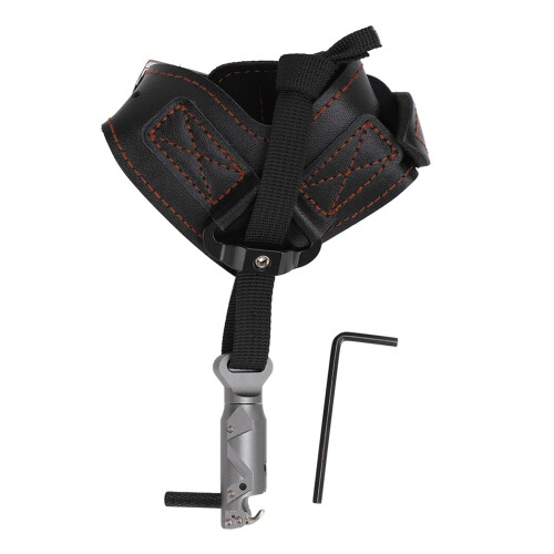 Adjustable Archery Compound Bow Release Aid Aluminum Leather Outdoor 2