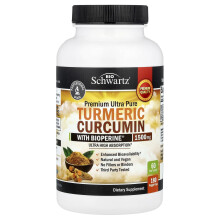 BioSchwartz, Turmeric Curcumin con Bioperine di Alta Purezza, 1,500 mg, 180 Capsule Vegetali (500 mg Per Capsula)